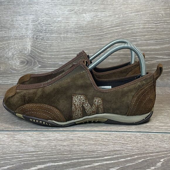 Merrell Barrado Slip On Front Zip Women’s Sz 8 Brown Leather Comfort Shoes - Picture 3 of 10